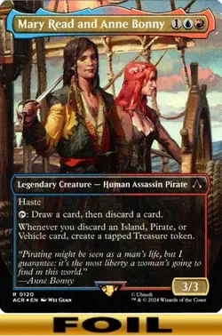 1x - Mary Read and Anne Bonny - FOIL BORDERLESS #120 - Assassin's Creed - NM MTG - Image 1