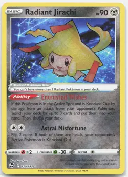 Radiant Jirachi 120/195 Radiant Rare Silver Tempest Pokemon Near Mint - Image 1