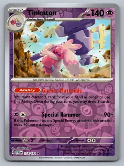 Pokemon TCG SV02: Paldea Evolved Tinkaton 105/193 Reverse Holo - Image 1