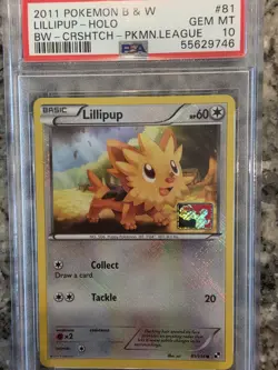 2011 Pokemon B&W Lillipup HOLO -- RARE Pokemon League Stamp 81/114 -- PSA 10 - Image 1