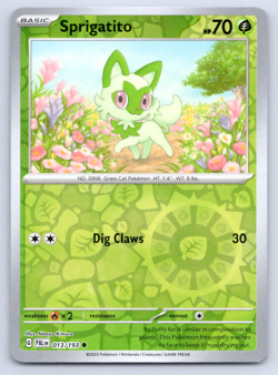 Pokemon Sprigatito - SV02: Paldea Evolved PAL Reverse Holo 013/193 NM - Image 1