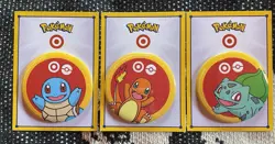 Pokemon Target Exclusive Limited Drop Pins Squirtle Charmander Bulbasaur 2026 - Image 1