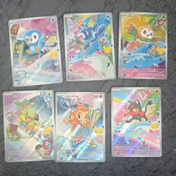 Pokemon TCG 1st partner Holo Lot 6 Piplup Popplio Rowlet litten chimchar turtwig - Image 1