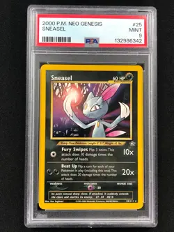 Pokemon 2000 Sneasel 25/111 Neo PSA 9 - Image 1