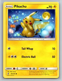 Pikachu 56/236 Cosmic Eclipse Common Electric-Type Basic Mouse Pokemon TCG - Image 1