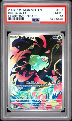 2025 POKEMON MEG EN-MEGA EVOLUTION ILLUSTRATION RARE #133 BULBASAUR PSA 10 - Image 1