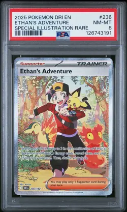 Pokemon Ethan's Adventure Destined Rivals 236/182 PSA 8 Special Illustration Rar - Image 1