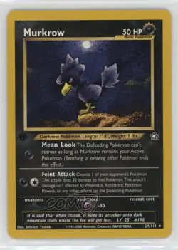 Murkrow 1st Ed. Pokemon Neo Genesis #24 2000 - Image 1