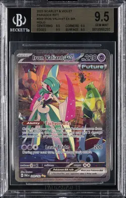 2023 POKEMON PAR EN-PARADOX RIFT #249 IRON VALIANT EX BGS 9.5 - Image 1