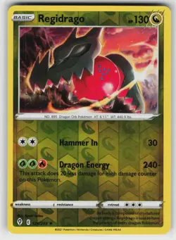 Regidrago 124 Reverse Holo 203 R Evolving Skies LP Pokemon - Image 1