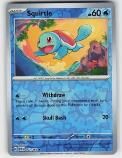 Squirtle 007 Reverse Holo 165 C 151 Pokemon Moderately Played - Image 1