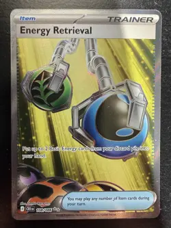 Pokemon TCG Energy Retrieval 108/086 SV: Chaos Rising Ultra Rare Full Art Holo - Image 1