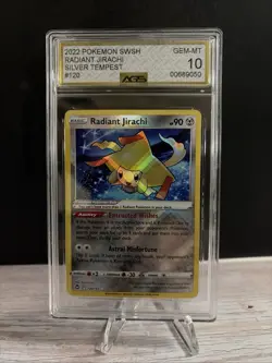 Pokemon SWSH Silver Tempest Radiant Jirachi 120/195 AGS Gem-MT 10 Holo Rare 2022 - Image 1