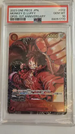 OP05 1st Anniversary Monkey D. Luffy #012 One Piece (JAP) PSA 10 - Image 3