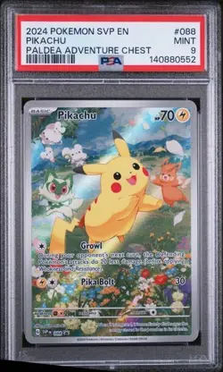 Pokemon S&V: Paldea Adventure Chest - Pikachu 088 Promo PSA 9 Graded Card MINT - Image 4