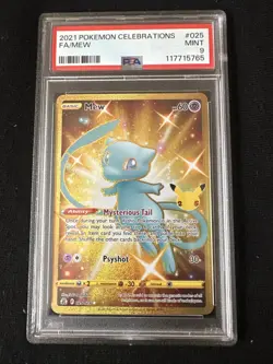 PSA 9 Mew Gold Holo Secret Rare Pokemon TCG Card Celebrations 025/025 PSA 9 MINT - Image 1