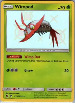 Wimpod SV4/SV94 Hidden Fates: Shiny Vault - Pokemon Card - NM - Image 1