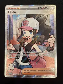 Hilda 164/086 Full Art Ultra Rare White Flare Holo Pokemon TCG Card NM Condition - Image 1