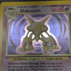 Alakazam 1/102 Holo Rare Base Set WOTC Pokemon Card VLP - Image 3