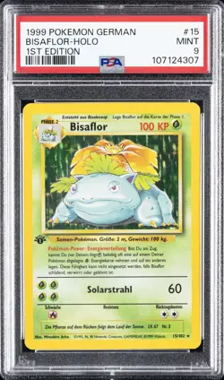 1999 POKEMON GERMAN 1ST ED #15 BISAFLOR-HOLO PSA 9 - Image 1