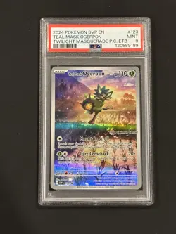Teal Mask Ogerpon #123 - Twilight Masquerade Pokemon Center Stamped Promo -PSA 9 - Image 1