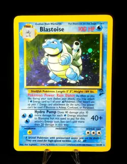 Pokemon TCG Blastoise 2/130 Base Set 2 Holo Swirl - Image 2