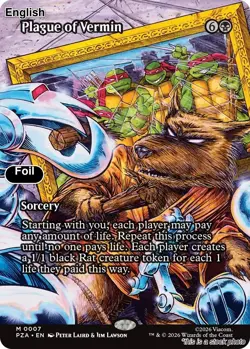 MTG Plague of Vermin (Borderless) [PZA - 7 - Foil] - Image 1