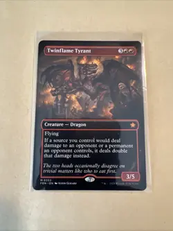 MTG Twinflame Tyrant FDN 0333 M NM Regular Borderless - Image 1