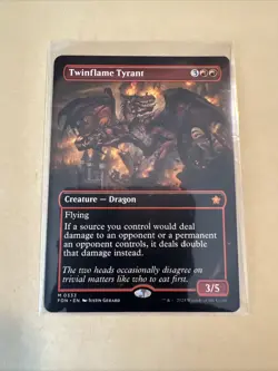 MTG Twinflame Tyrant FDN 0333 M NM Regular Borderless - Image 2