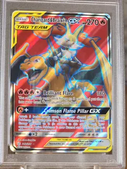Charizard & Braixen Tag Team GX FA 212/236 - Cosmic Eclipse Pokemon TCG- PSA 9 - Image 3