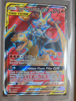 Charizard & Braixen Tag Team GX FA 212/236 - Cosmic Eclipse Pokemon TCG- PSA 9 - Image 5