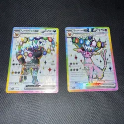 Umbreon and Espeon Promo Pokemon Card Set SVP175/SVP176 Prismatic Evolution - Image 1