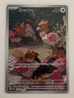 Pokemon TCG Mega Evolution Spearow Full Art Illustration Rare Card 151/132 - Image 1
