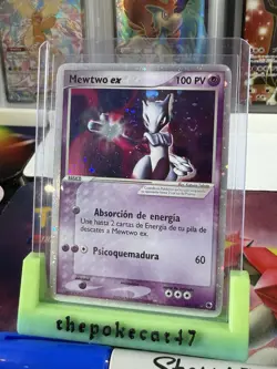 2004 Pokemon Ex Mewtwo Ex-Holo Ruby & Sapphire Spanish NM-LP With Swirl - Image 1