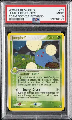 2004 POKEMON EX TEAM ROCKET RETURNS #11 JUMPLUFF-REVERSE FOIL PSA 9 - Image 1