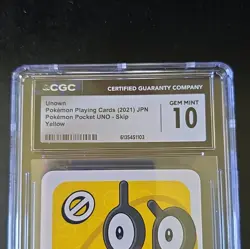 Pokemon Pokemon TCG Unown Skip Pokemon Pocket UNO Yellow Regular JPN 2021 CGC - Image 5
