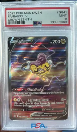 Raikou V GG41 Crown Zenith SWSH Pokemon TCG PSA 9 Mint - Image 1