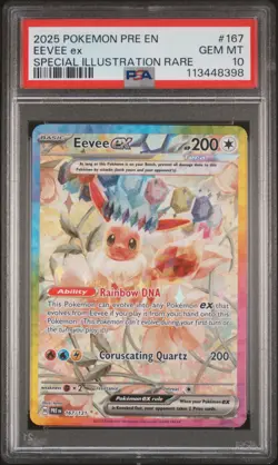 2025 POKEMON PRE EN-PRISMATIC EVOLUTIONS #167 EEVEE EX PSA 10 - Image 1