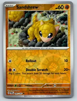 Sandshrew 097/167 Common Twilight Masquerade Pokemon Reverse Holo Near Mint - Image 1