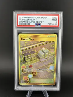2019 Pokemon Sun & Moon Full Art Power Plant Cosmic Eclipse Secret Rare PSA 9 - Image 1