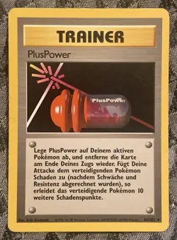 1999 Pokemon - Base Set unlimited GERMAN PlusPower Trainer 84/102 LP - Image 1