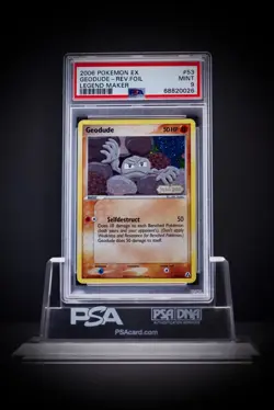 2006 Pokemon EX Legend Maker Geodude Rev Foil 53 PSA 9 - Image 1