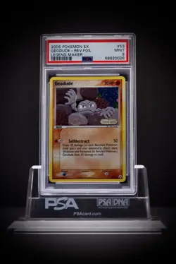 2006 Pokemon EX Legend Maker Geodude Rev Foil 53 PSA 9 - Image 2