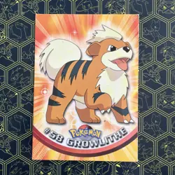 Topps Pokemon Growlithe #58 1999 TV Animation Edition Non-Holo Black Logo - Image 1