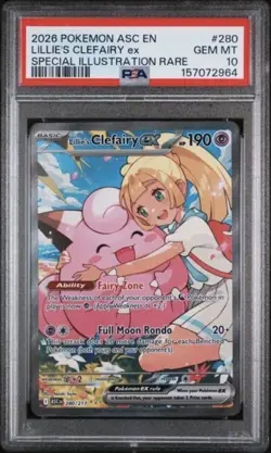 Pokemon Co. Lillie's Clefairy ex 280/217 SIR Holo EN 2026 PSA 10 LOW POP! - Image 1