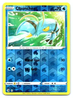 Clauncher Pokemon Reverse Holo Common SWSH08: Fusion Strike 074/264 - Image 1