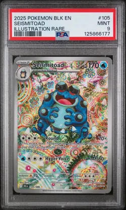 2025 POKEMON BLK EN-BLACK BOLT ILLUSTRATION RARE #105 SEISMITOAD PSA 9 MINT - Image 1