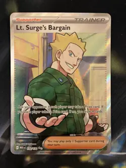 Lt. Surge's Bargain 170/132 Ultra Rare Full Art Pokemon Mega Evolution - IN HAND - Image 1
