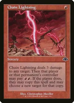 Magic The Gathering MTG CHAIN LIGHTNING RETRO FRAME Dominaria Remastered NM - Image 1
