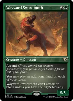 Wayward Swordtooth ** ETCHED FOIL #576 ** Commander Masters - NM MTG - Image 1